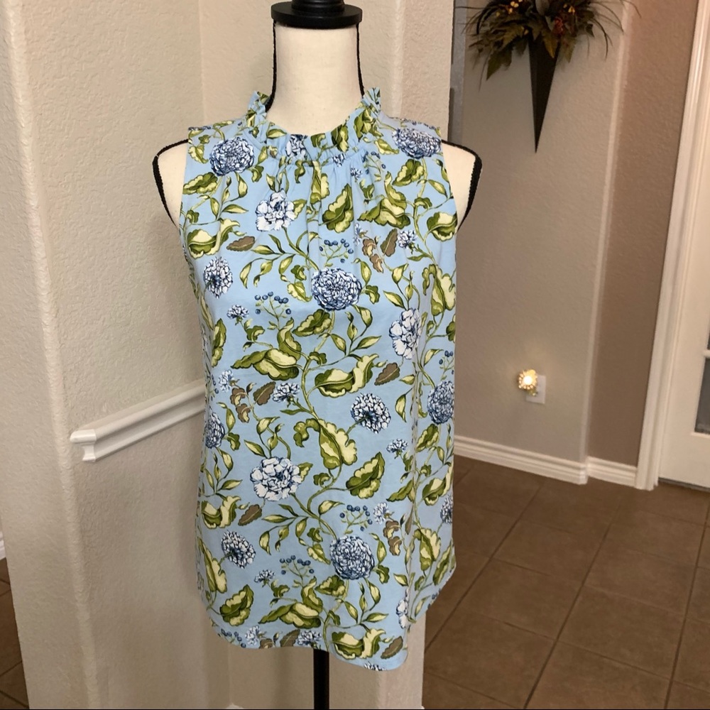 Ann Taylor blue floral top Size S